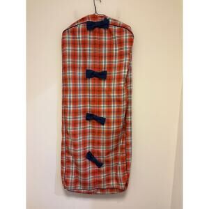 Vintage Tannerway Plaid Garment Bag With Bow Accents